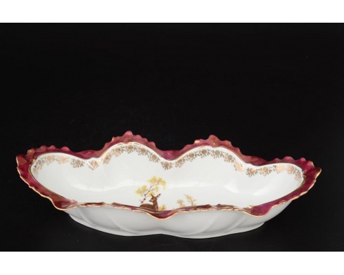 Блюдо для хлеба Охота красная 30 см Корона Queens Crown