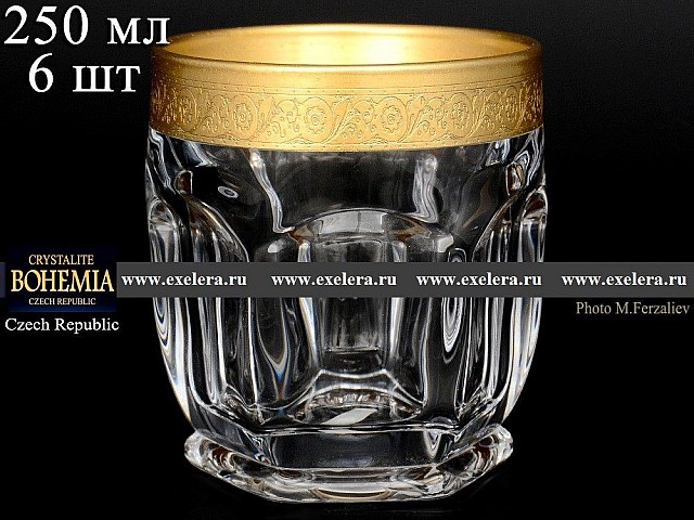 Набор стаканов для виски 250 мл Bohemia Crystal Сафари 6 шт