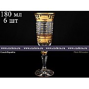 Набор фужеров для шампанского 180 мл Bohemia Костка Стразы золотые 6 шт