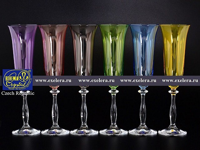 Набор фужеров для шампанского 190 мл Bohemia Crystal 6 шт