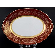 Блюдо овальное 39 см Мария Луиза Лилия Красная Carlsbad