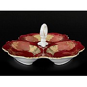 Менажница 24 см Мария Луиза Кленовый лист Красный Carlsbad