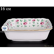 Салатник квадратный 16 см Офелия Плетистая роза Отводка золото MZ