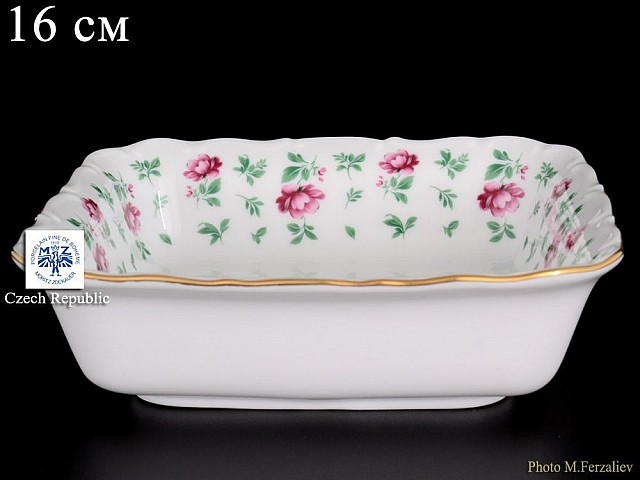 Салатник квадратный 16 см Офелия Плетистая роза Отводка золото MZ