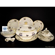 Столовый сервиз Анжелика Слоновая кость синяя Роза MZ на 6 персон 27 предметов