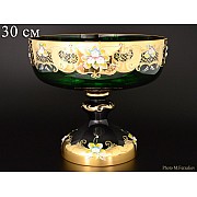 Конфетница 30 см Bohemia Лепка Зеленая E-V