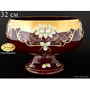 Фруктовница 32 см Лепка Красная S-A Bohemia Crystal