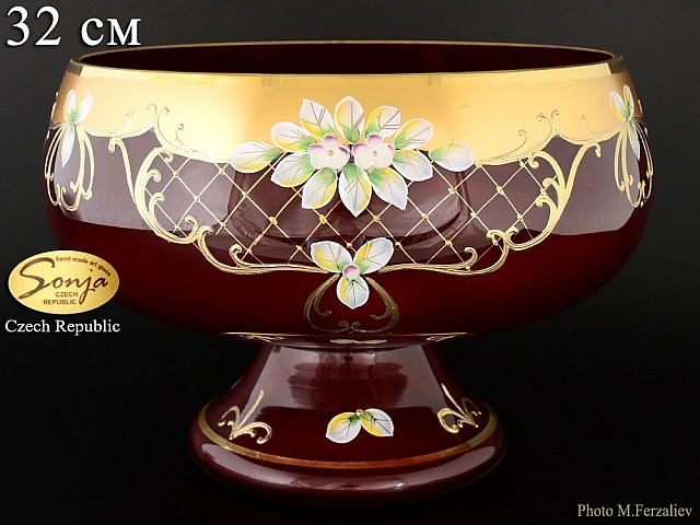 Фруктовница 32 см Лепка Красная S-A Bohemia Crystal Фруктовница 32 см Лепка Красная S-A Bohemia Crystal