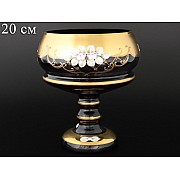 Конфетница 20 см Лепка черная B-P Bohemia Crystal
