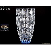 Ваза для цветов Diamond Crystalite Bohemia синяя 28 см