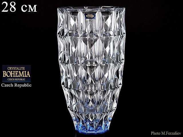 Ваза для цветов Diamond Crystalite Bohemia синяя 28 см Ваза для цветов Diamond Crystalite Bohemia синяя 28 см