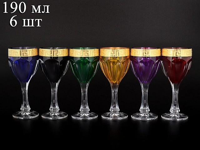 Набор бокалов для вина 290 мл Фестиваль Сафари Костка B-G Bohemia Crystal