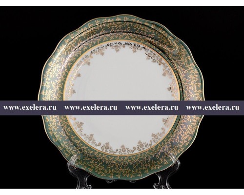 Набор тарелок 25 см Зеленая Паутинка Royal Czech Porcelain
