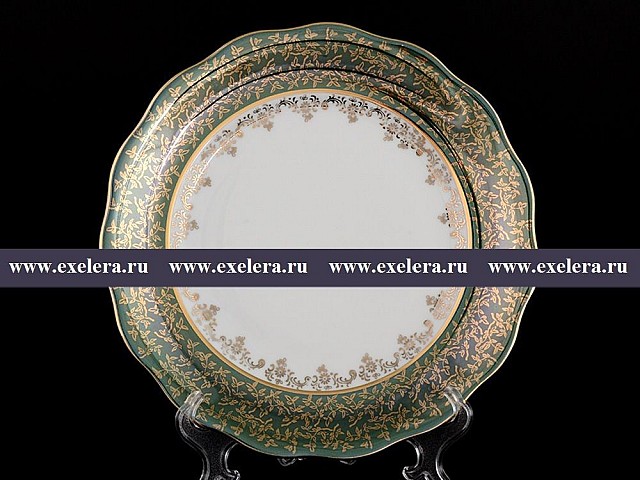 Набор тарелок 25 см Зеленая Паутинка Royal Czech Porcelain