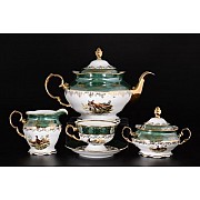 Чайный сервиз Царская Зеленая Охота Royal Czech Porcelain на 6 персон