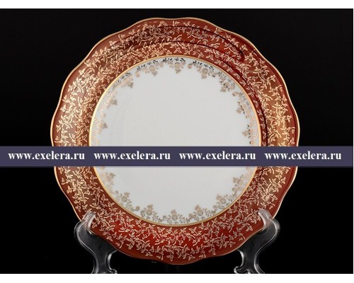 Набор тарелок 25 см Красная паутинка Royal Czech Porcelain