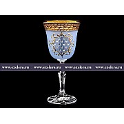 Набор бокалов для вина 170 мл Кристина Версаче Стразы R-G синий фон Bohemia 6 шт