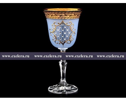 Набор бокалов для вина 170 мл Кристина Версаче Стразы R-G синий фон Bohemia 6 шт
