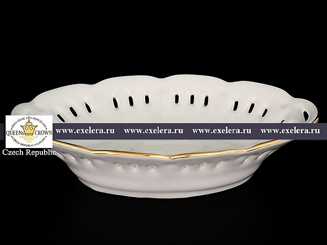 Конфетница Белый узор Queens Crown 17 см