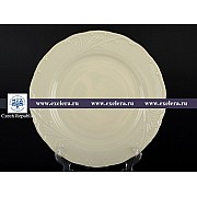 Набор тарелок 25 см Лиана Белый узор слоновая кость MZ 6 шт