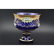 Фруктовница 28 см Лепка Синяя B-L Bohemia