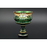 Конфетница Лепка Зеленая B-P Bohemia Crystal 15 см 21583