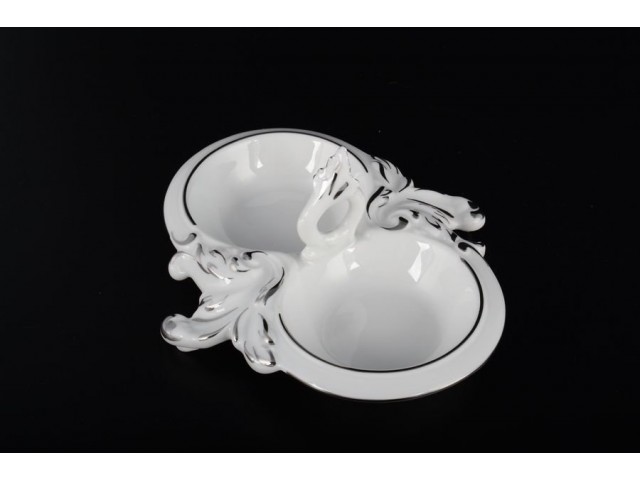 Икорница 2-я 18 см Платиновый узор Корона Queens Crown