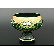 Конфетница Лепка Зеленая B-P Bohemia Crystal 15 см 21906