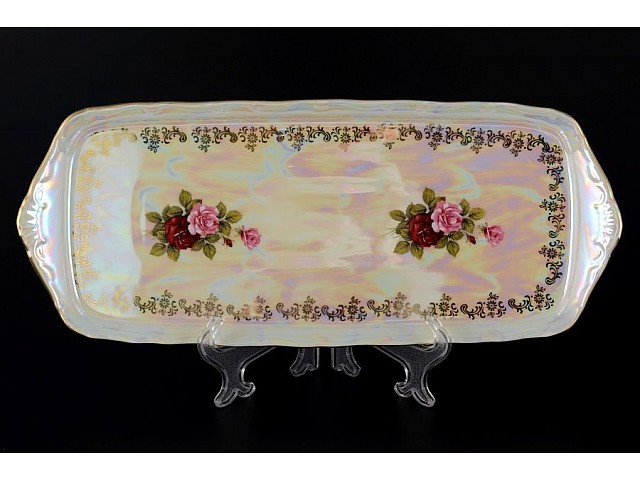 Поднос 36 см Офелия Роза перламутр MZ