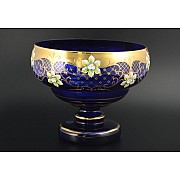 Фруктовница 30 см Bohemia Crystal Лепка Синяя B-P