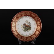 Набор тарелок 21 см Царская Красная Охота Royal Czech Porcelain 6 шт