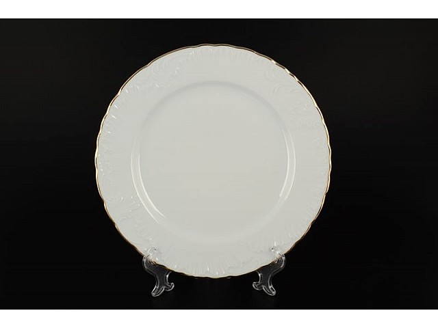 Набор тарелок 25 см Рококо Отводка золото Royal Czech Porcelain 6 шт