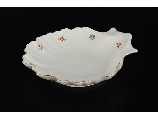 Блюдо ракушка 21 см Мелкие цветы отводка золото Корона Queens Crown