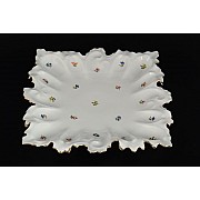 Салатник треугольный Мелкие цветы отводка золото Queens Crown 19 см