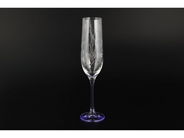 Набор фужеров для шампанского Bohemia Crystal Фиолетовая ножка E-V 190 мл