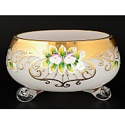 Конфетница тройножка 16см Лепка Белая B-P Bohemia Crystal