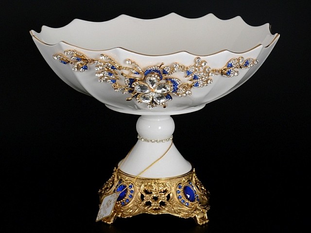 Фруктовница синяя 30 см Александр Royal 25593