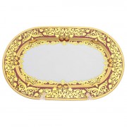Блюдо овальное Falkenporzellan Natalia bordeaux gold 36 см