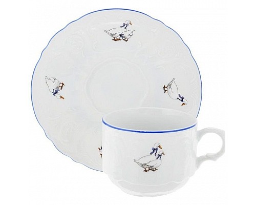 Набор чайных пар Гуси Bernadotte 250 мл (6 пар)