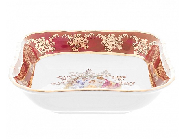 Салатник квадратный Carlsbad Фредерика Мадонна Красная 16 см