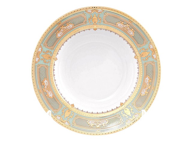 Набор глубоких тарелок Falkenporzellan Donna Seladon gold 22 см