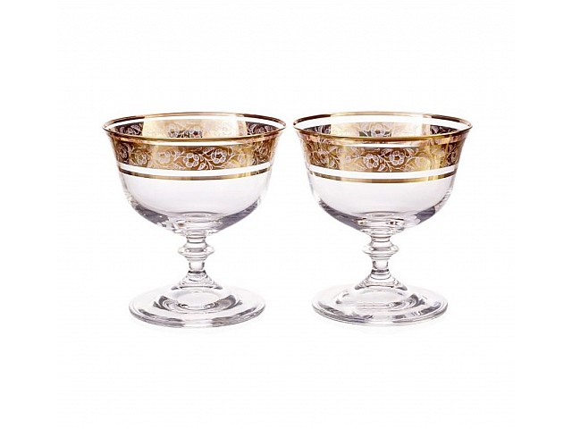 Набор креманок Crystalex Bohemia Клаудиа Золото V-D 105 мл (2 шт)
