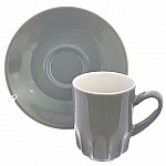 Чашка с блюдцем для эспрессо Benedikt Ribby графит 80 мл