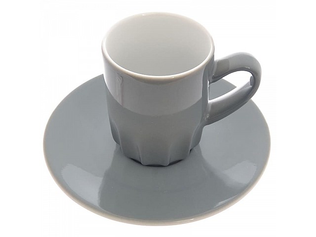Чашка с блюдцем для эспрессо Benedikt Ribby графит 80 мл