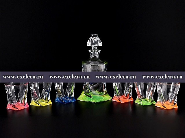 Набор под виски 7 предметов Quadro Bohemia Crystal