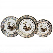 Набор тарелок Фредерика Охота Зеленая Carlsbad на 6 персон 18 шт