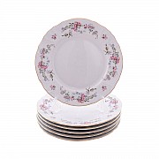 Набор тарелок 19 см Бернадотт Дикая роза золото 6 шт