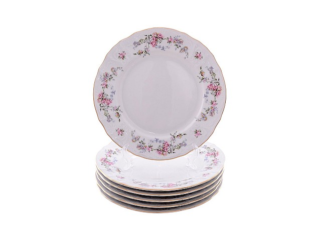 Набор тарелок 19 см Бернадотт Дикая роза золото 6 шт