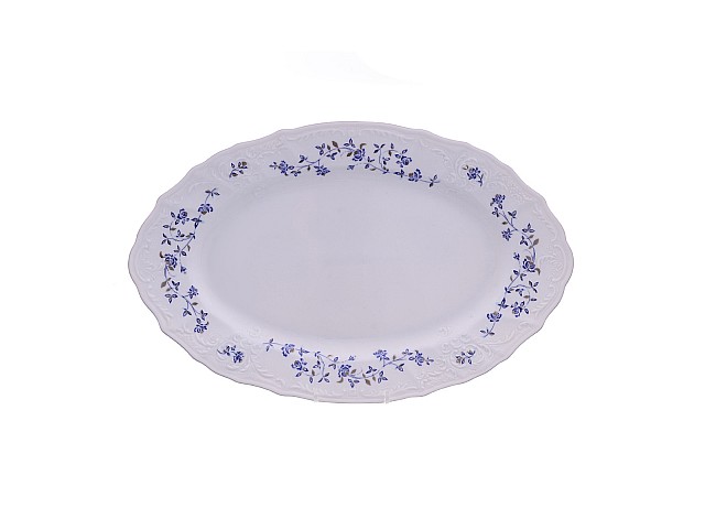 Блюдо овальное 34 см Бернадотт Васильковый узор