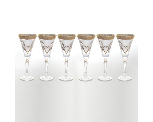 Набор бокалов для вина 230 мл Версаче Виктория R-G фон Bohemia Crystal 6 шт
